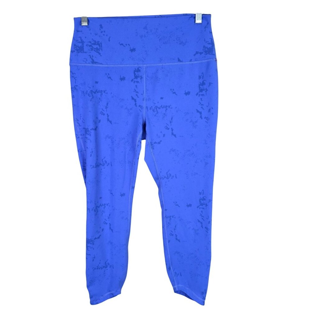 Womens Spyder Active Blue High Waisted 3/4 Length Leggings Polyester Spandex L